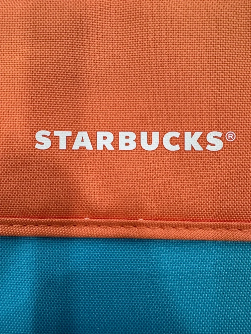 Starbucks Thailand 25th Anniversary Folded Crossbody Bag Blue Orange Summer